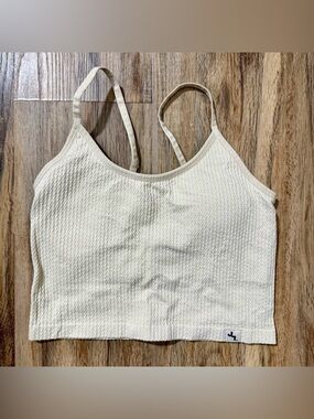 JoyLab Cream Textured Sports Bra Tank Top Size S Built In Bra